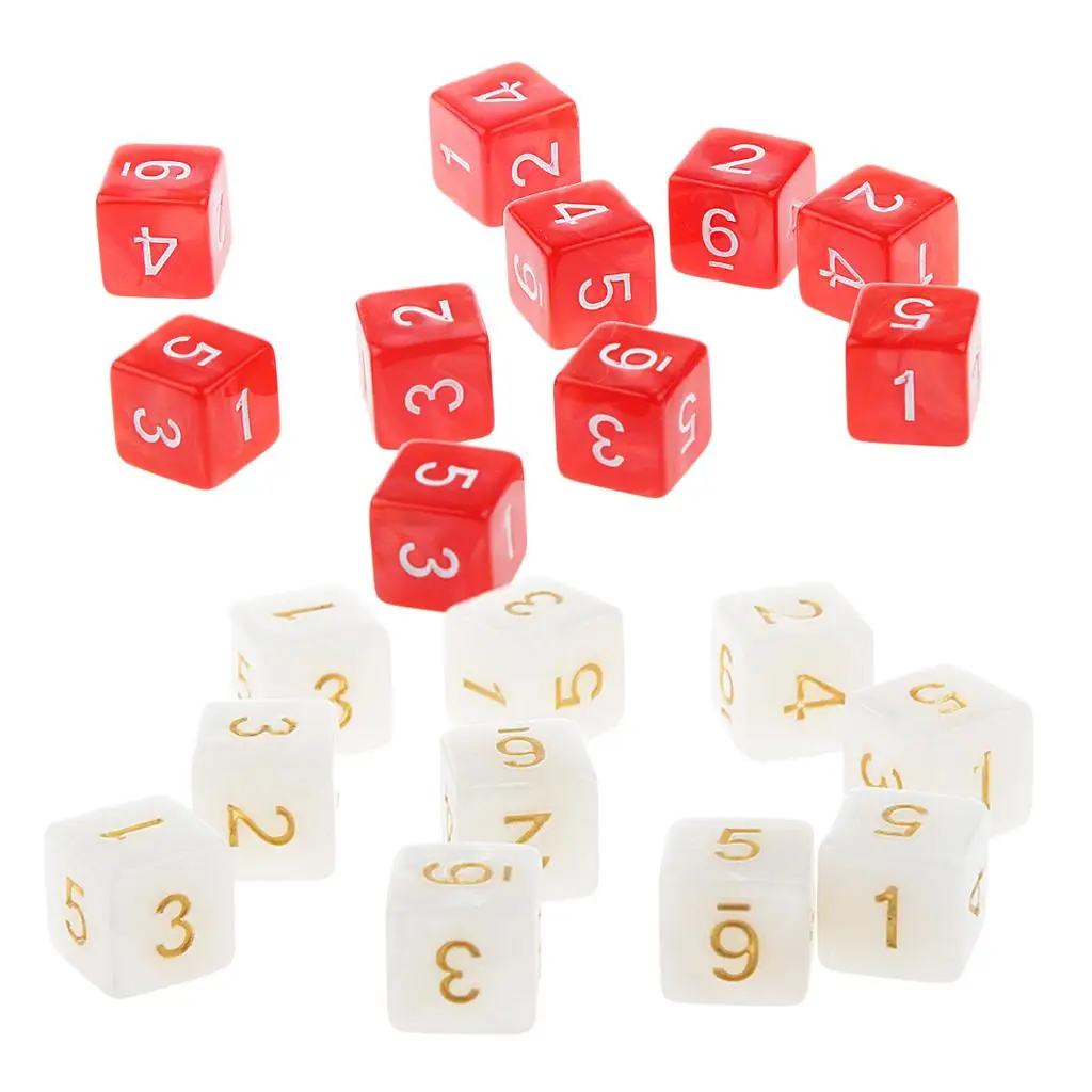 20Pcs Opaque Dice Set D6 Six Sided Die Square for &
