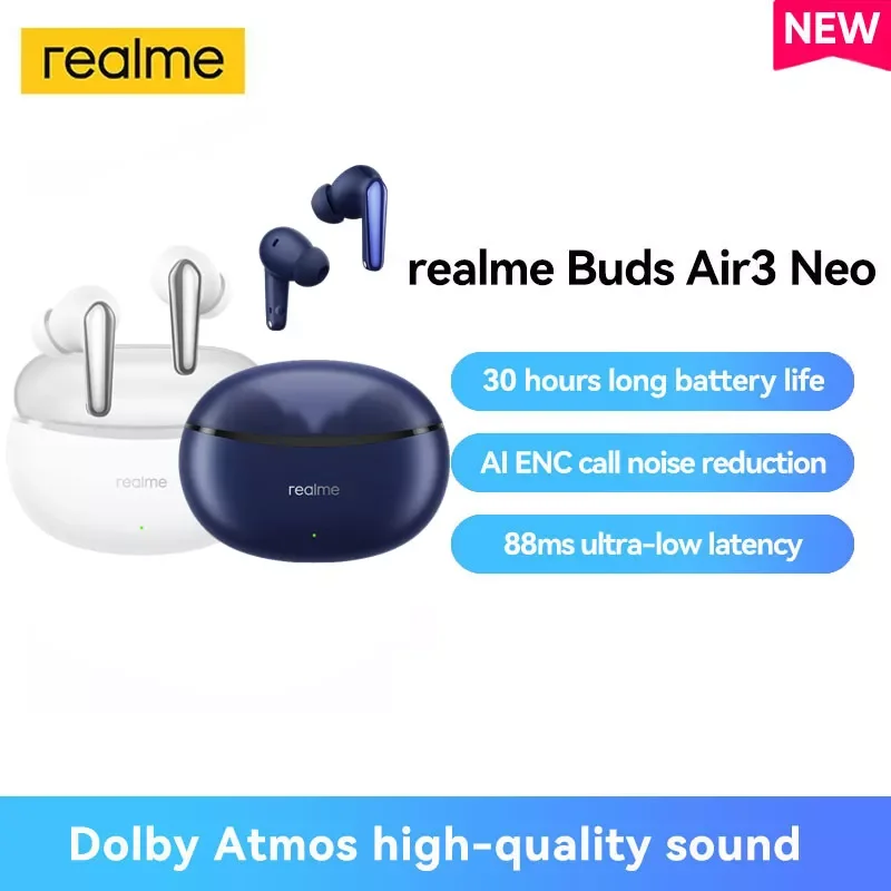 Realme Buds Air 3 Neo || Wireless In-Ear Earbuds || Dolby-Atmos 30Hrs  Gaming ENC