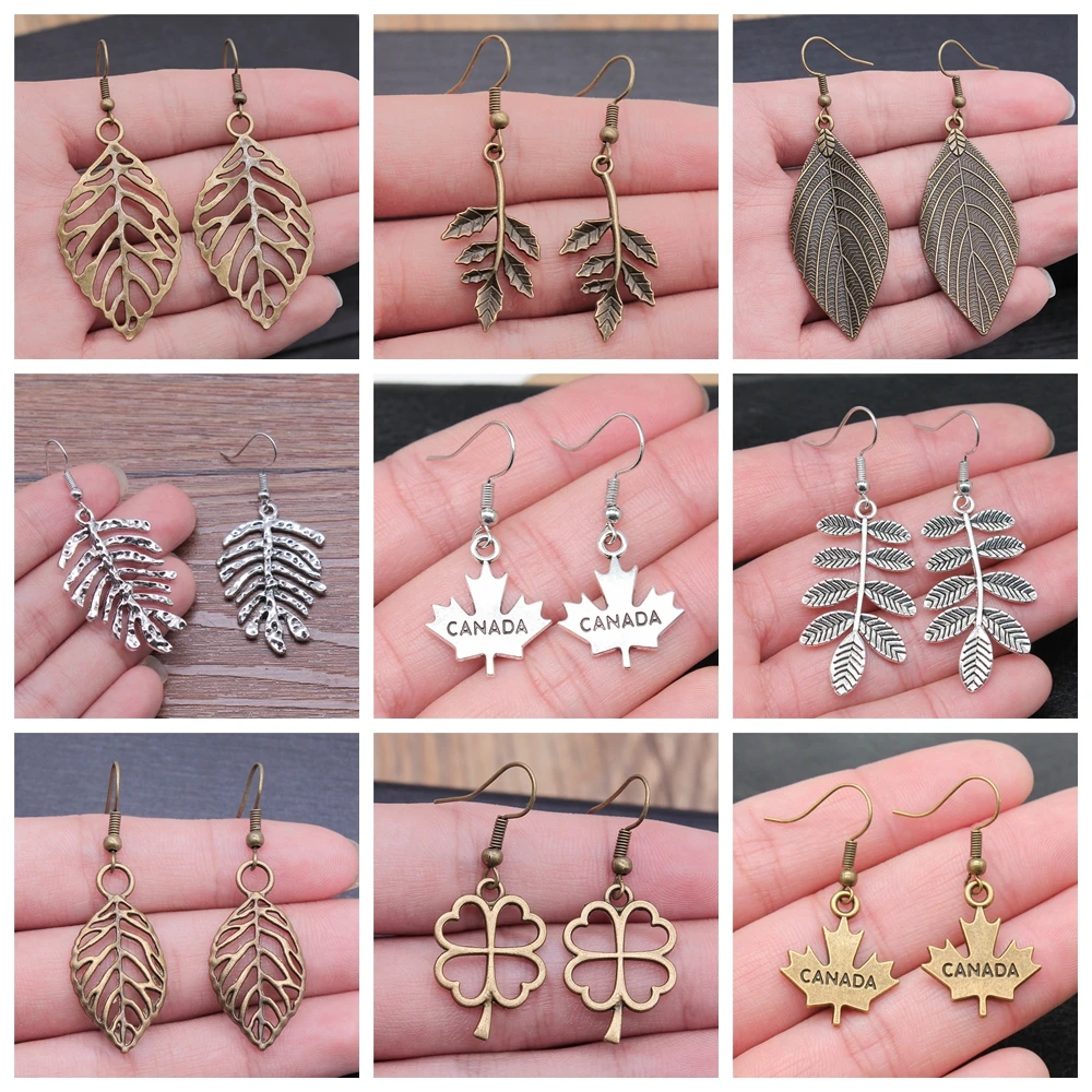 

30 Styles Bohemian Earring Plant Branch Leaf Clover Dangle Earrings Drop Women Statement Jewelry Bijou Gifts For Women