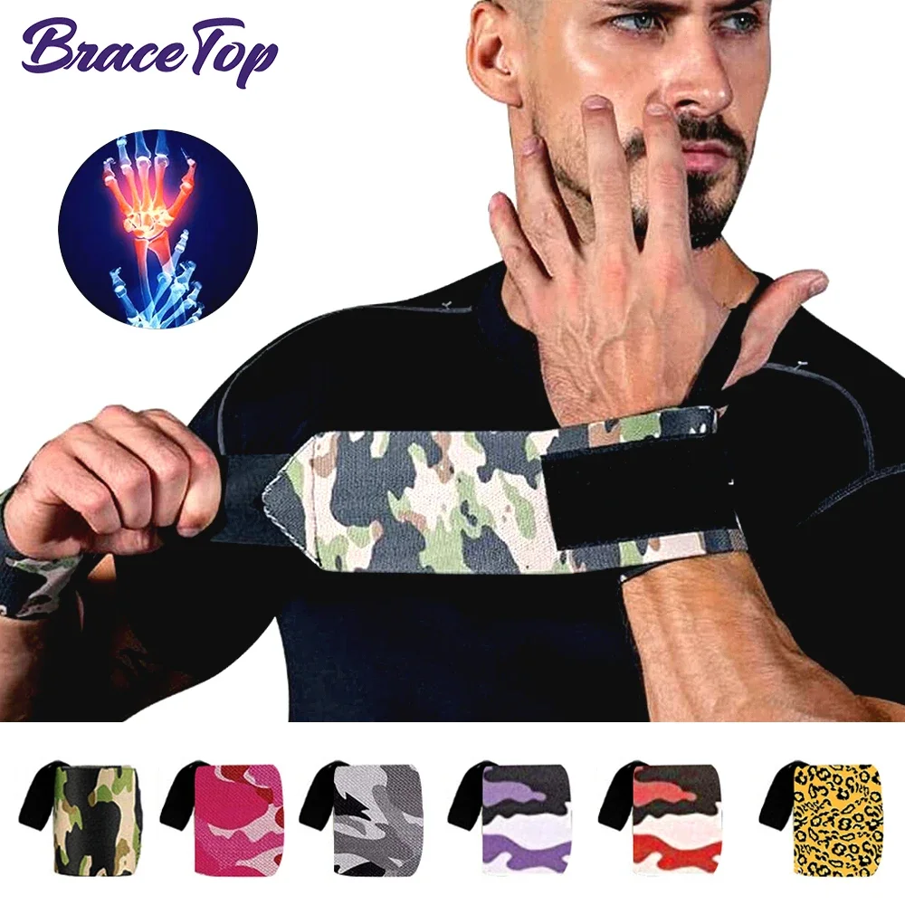 

BraceTop 1 PC Weightlifting Wristband, Professional Wrist Support with Heavy Duty Thumb Loop for Strength Training, Bodybuilding