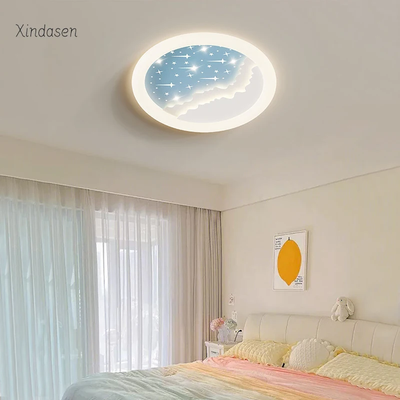 

Modern Round LED Ceiling Lamp For Children's Room Living Room Bedroom Stars Chandelier Home Decor Lighting светильник потолочный