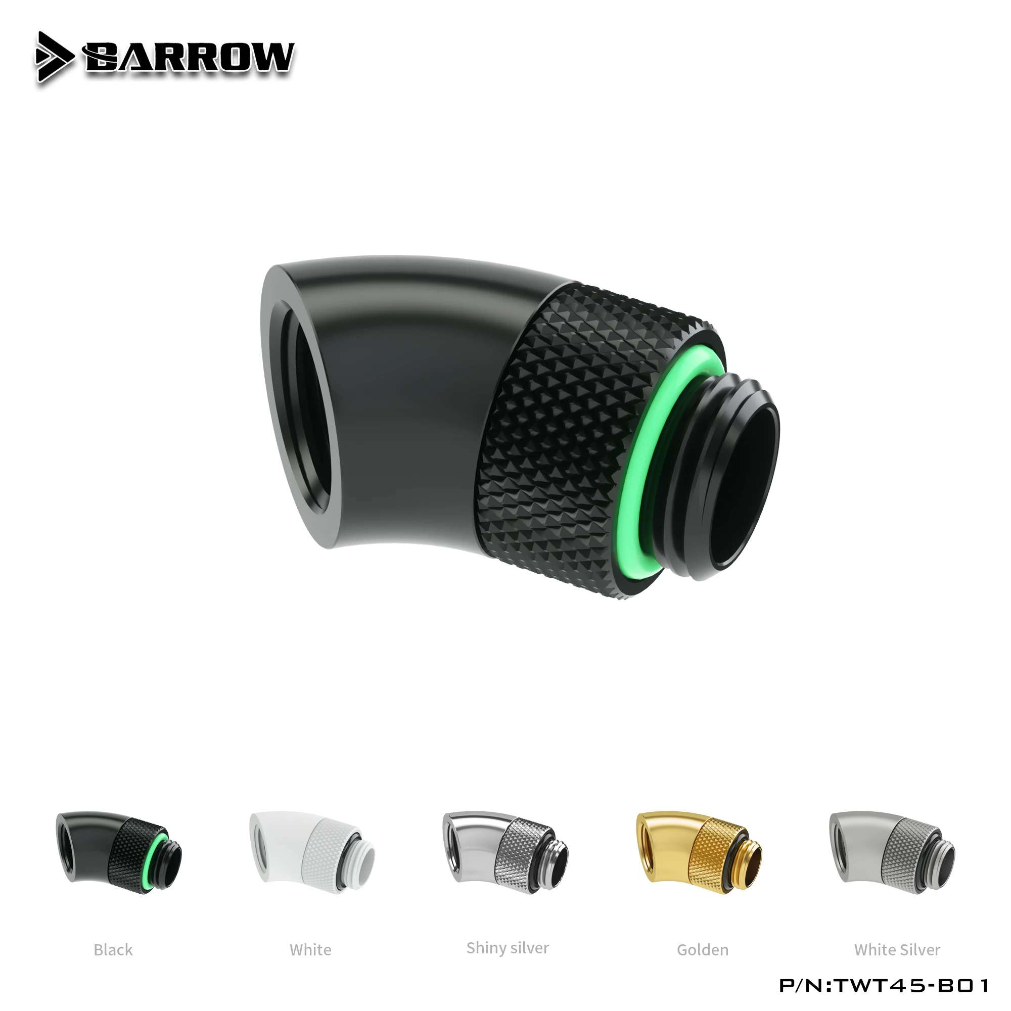 PC water cooling Rotary Fittings tube connector Sliding tubing 45 Degree water cooler heatsink gadget Adapter TWT45-B01 extender fitting angled adapter fitting water cooling fitting