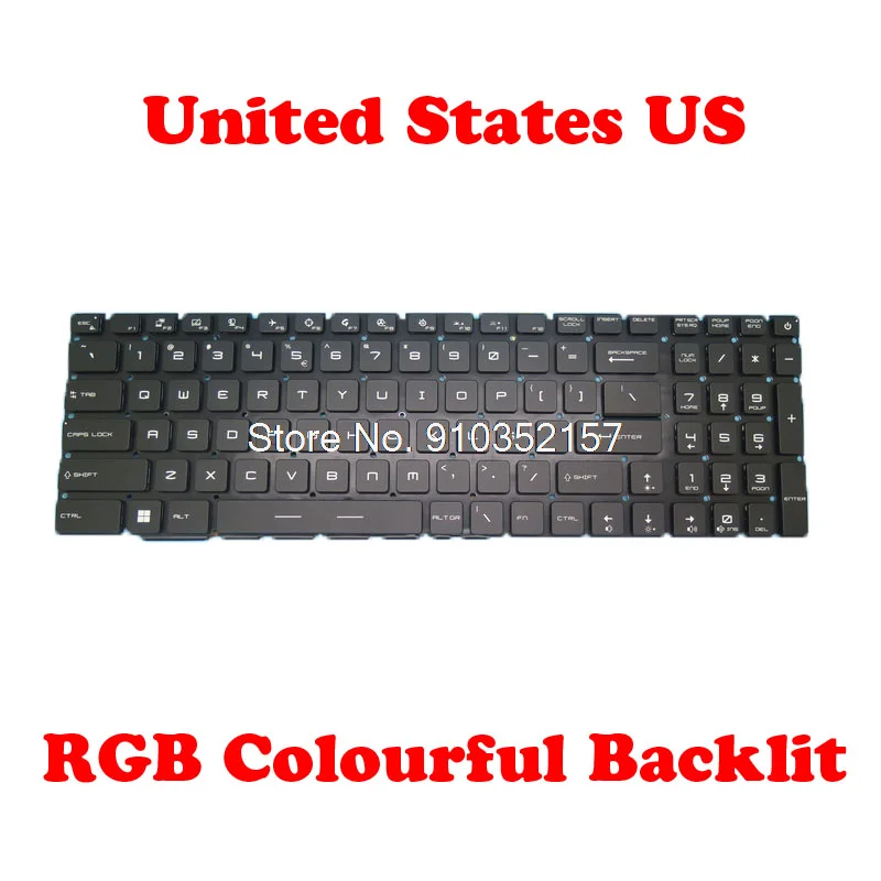 

US JP RGB Backlit Keyboard For MSI GE77 Raider GE77 HX-12U GE77HX 12UGS 12UGS-027CN GE77HX 12UH 12UHS English Colourful Backlit