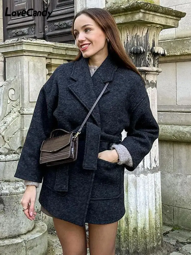 Abrigo Largo De Invierno Para Mujer Con Capucha | Mezcla Algodón-poliéster, Solapa Y Bolsillos | Cálido Y Elegante