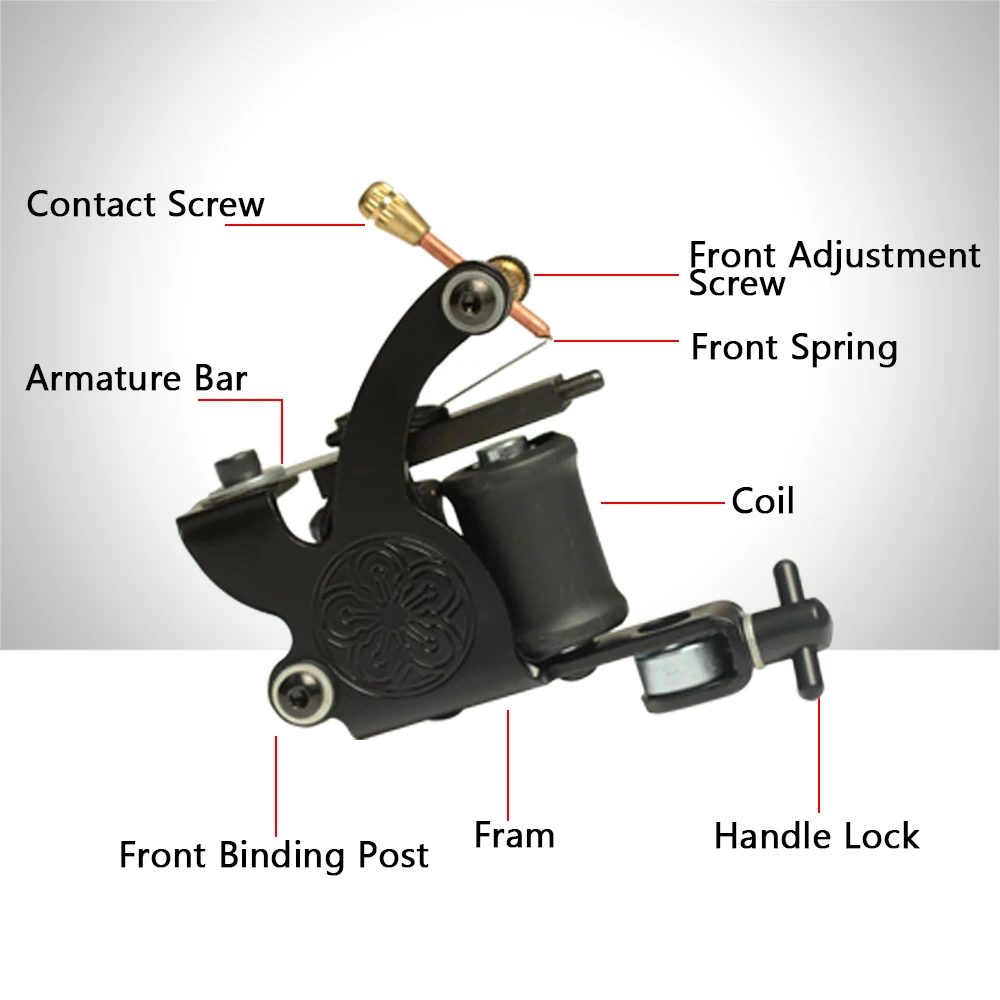 Tattoo Supplies Beginner Tattoo Machine Gun 10/8 Wraps Coil Tattoo Machine For Permanent Body Art Gun For Liner And Shader tattoo supplies