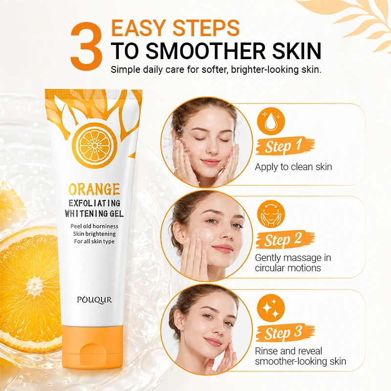 Orange Exfoliating Gel - Brightening & Hydrating Gentle Scrub