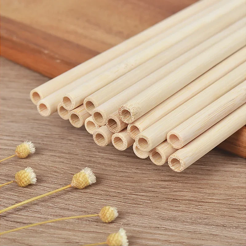 Drinking Straws 5/10pcs Reusable Bamboo for Bar Party
