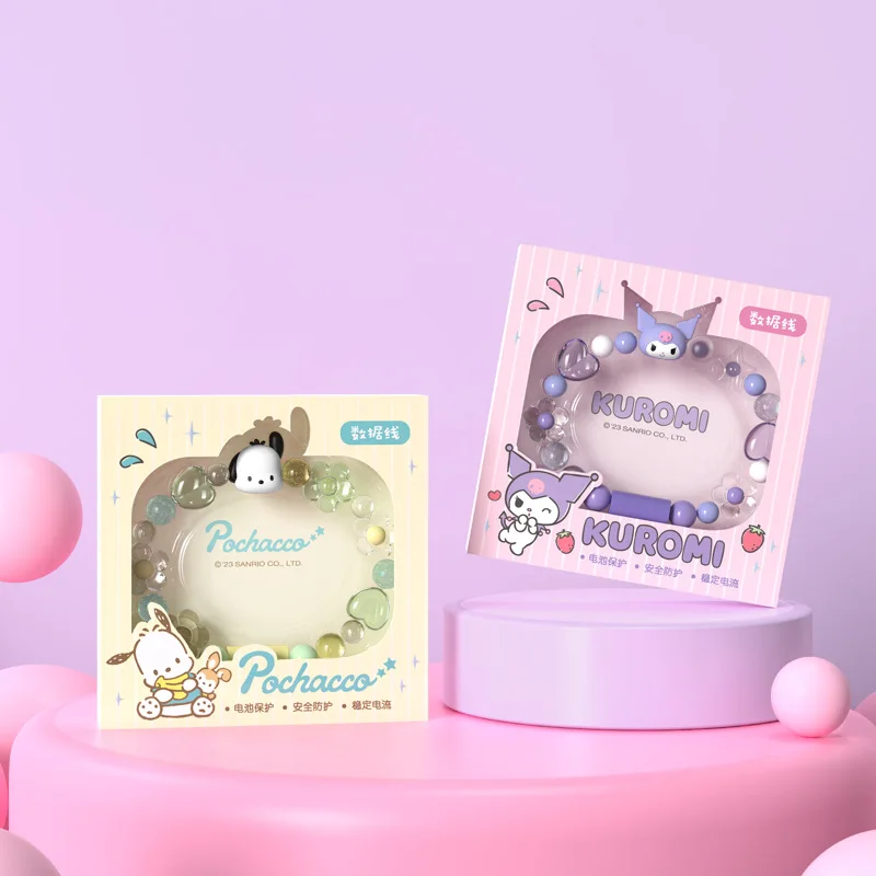 

Sanrio Data Cable Anime Kuromi Pochacco Will Join Hands with The Chain Creative Charger for Apple Huawei Fast Charger Girls Gift