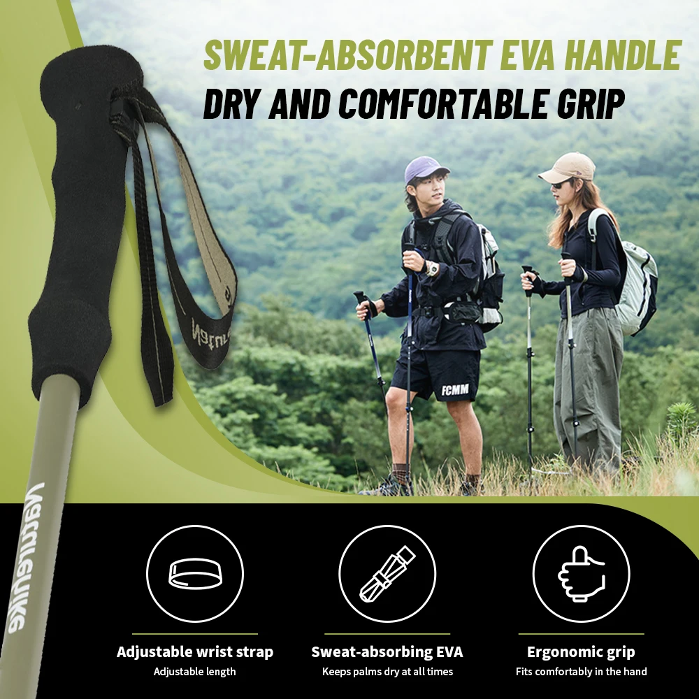 Naturehike Walking Stick First Snow EXT1 Carbon Fiber Hiking Poles 3 Section Ultra-light Telescopic Outdoor Climbing Hiking Cane 4