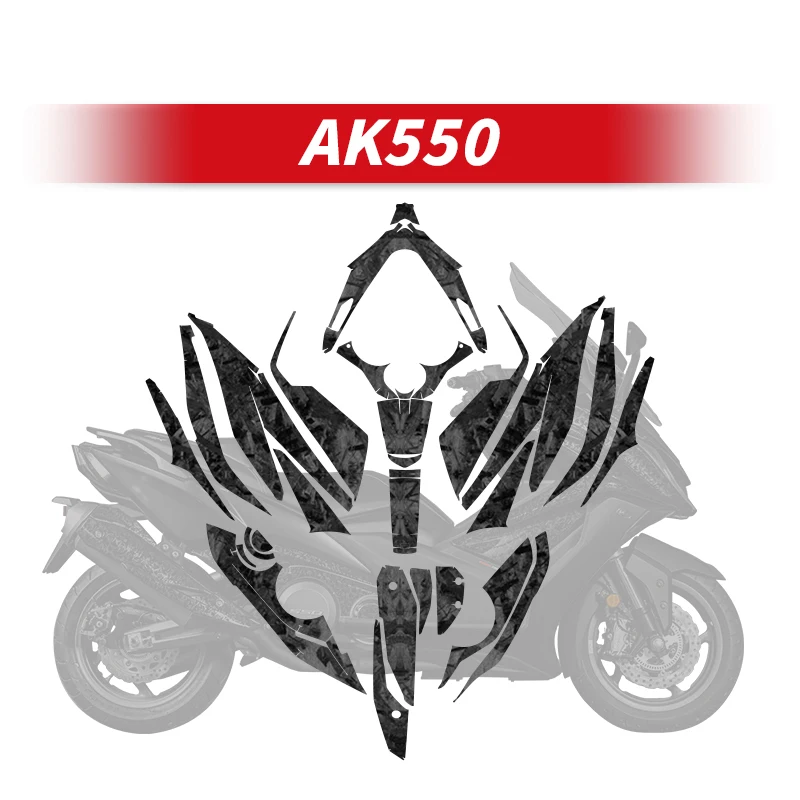 Use For KYMCO AK550 Motorcycle Forged Carbon Fiber Fairing Stickers Kits Bike Accessories Paint Area Decoration Protective Decal