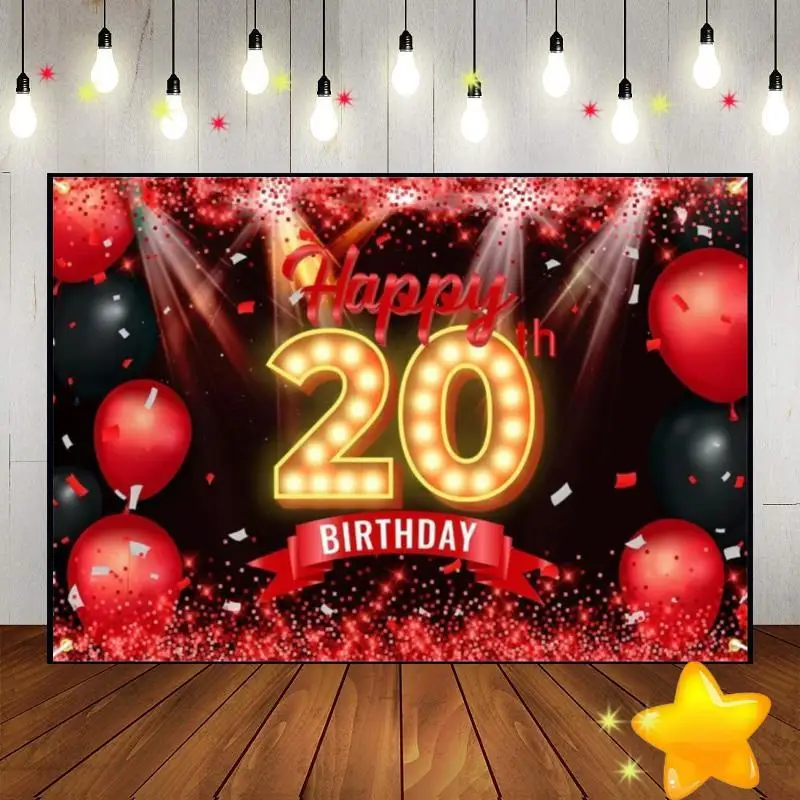 Happy 20Th Birthday Background Teddy Bear Baby Shower Sweet Hotwheels Princess Schoolring Decoration Children Room Banner Girl