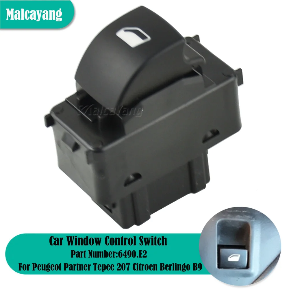 6490.E2 Ricambi Auto Pulsante Interruttore Alzacristallo Elettrico Per Peugeot Partner Tepee 207 Citroen Berlingo B9 2008-2018