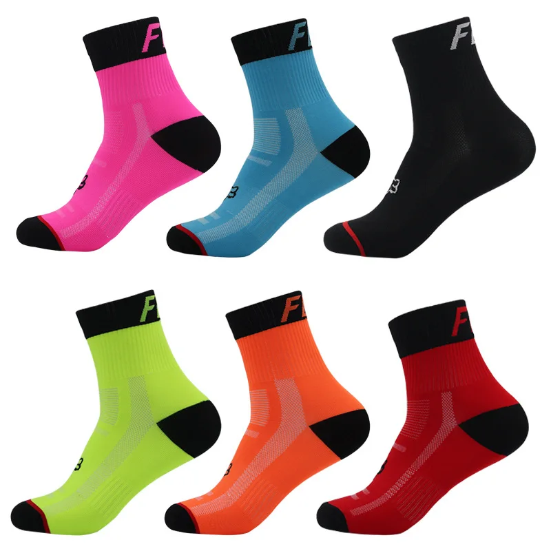 

6 Pairs New Men Women Cycling Sock Breathable Outdoor Basketball Socks Protect Feet Wicking Bike Running Football Sport Socks