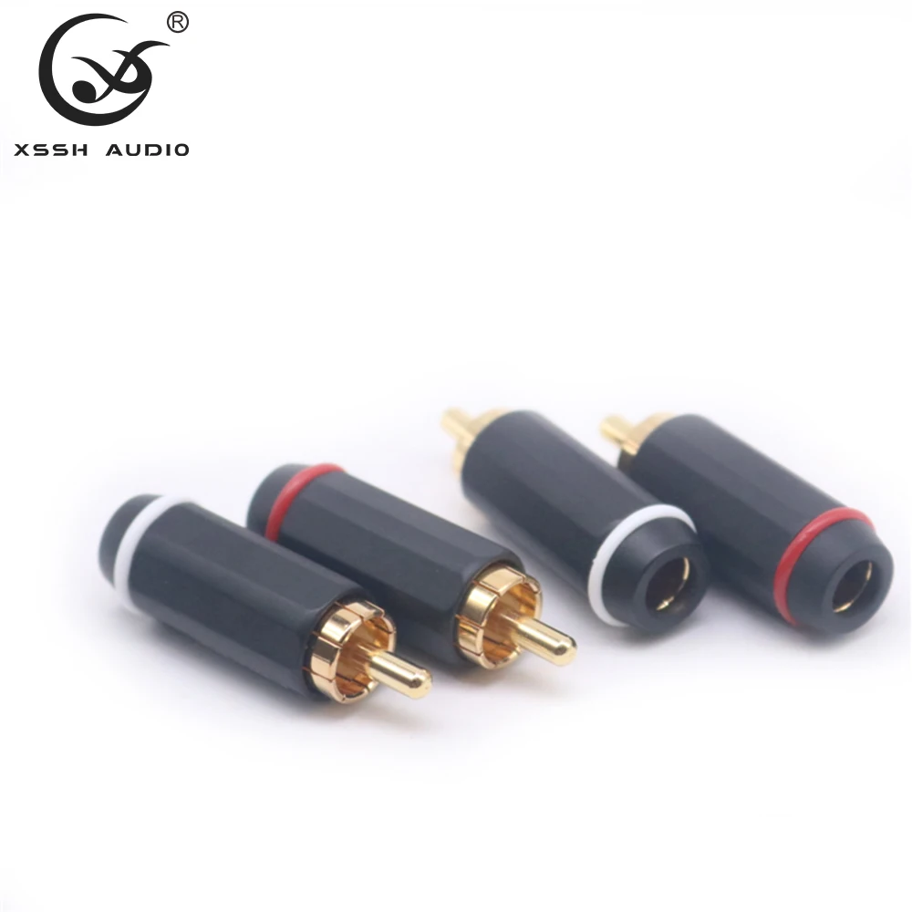 Set Connettori RCA 10 Pezzi 10 Connettori RCA Audio/video Placcati Oro - Alta Qualità, Per Saldatura, Confezione Da 5 Paia Spinotti RCA Oro Maschio - Foto 5