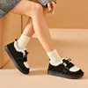 BEAUTODAY Furry Flats Women Cow Suede Round Toe Solid Color Hook & Loop Lace-Up 2023 Winter Ladies Warm Shoes Handmade 27843 5
