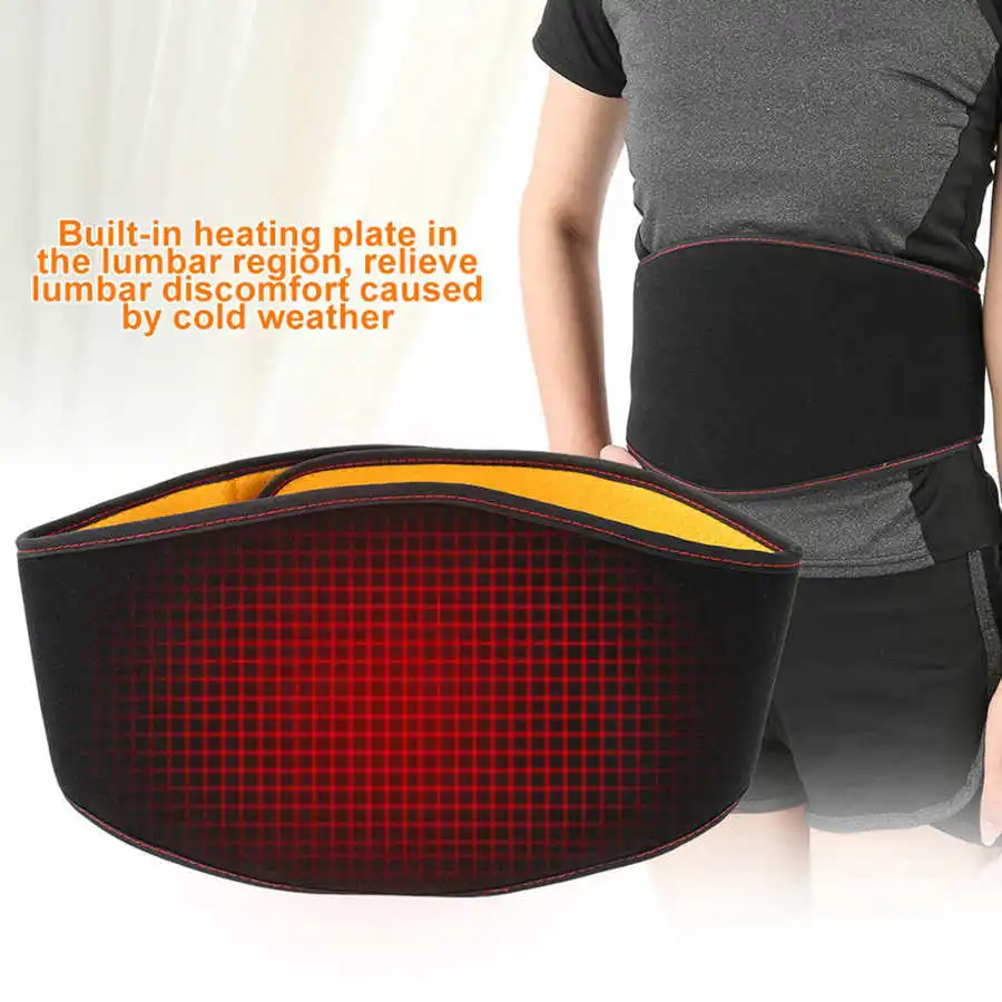 Usb Back Support Belt Waist Heating Pad Pain Relieve Massage Hot