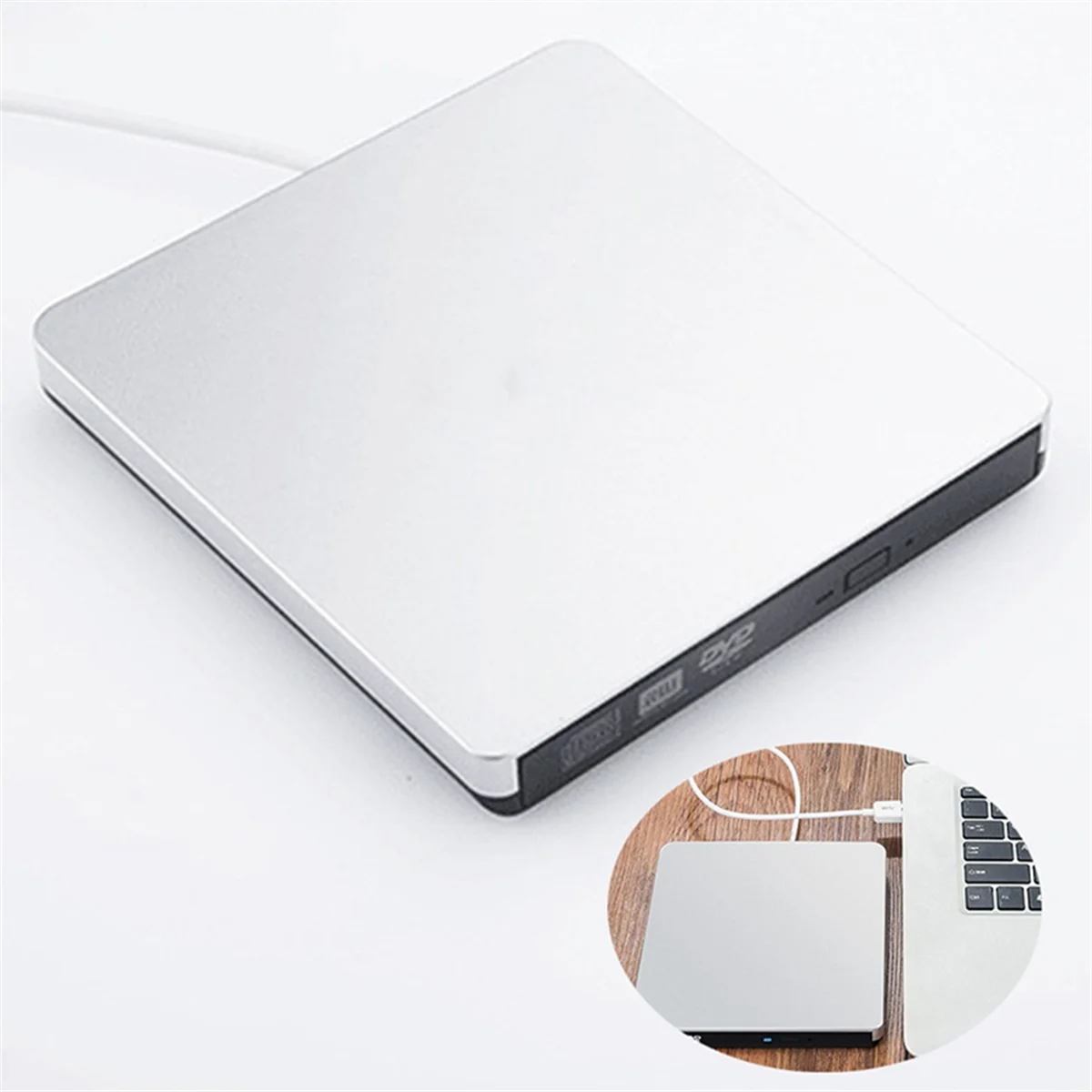USB3.0 External CD Player 12.7mm Tray Type Ultra Slim DVD-RW Optical Drive Recorder for Computer Laptop