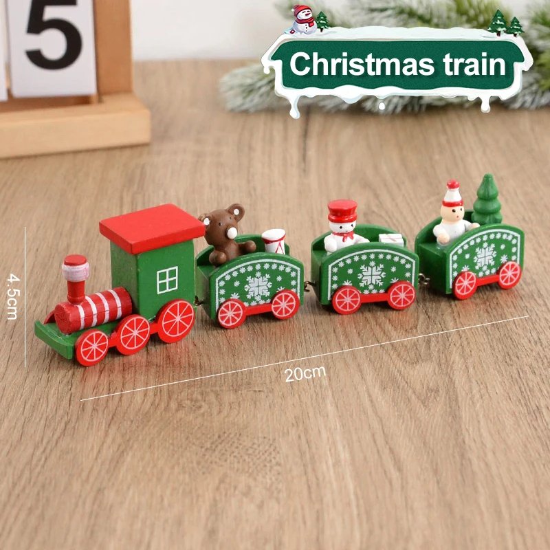 Tren de madera de Navidad, adornos navideños para el hogar, adorno para árbol de Navidad 2024, regalo para niños, Feliz Año Nuevo 2025