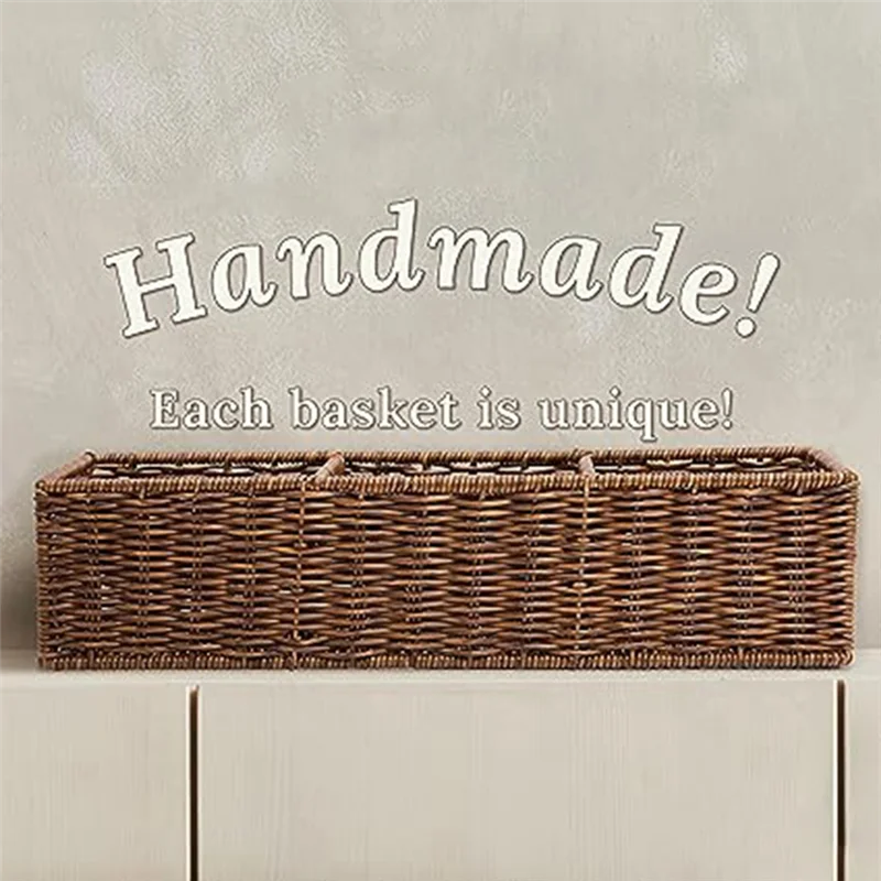 Woven Storage Box Desktop Miscellaneous Box Toilet Paper Box Storage Bathroom Organizer Bathroom Sink Storage Countertop Durable 4