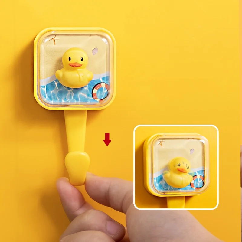 Cartoon Cute Creative Hook Strong Adhesive Hook No Punching Cute Animal Bouncing Hook Dormitory Bedroom Coat Hook 3
