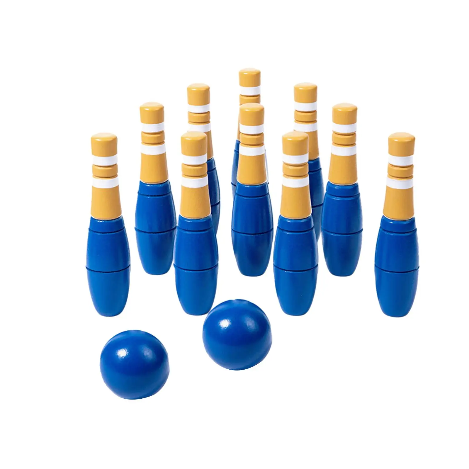 Wood Bowling Set Skittles Toys Outdoor Sports Toys for Birthday Gift Garden