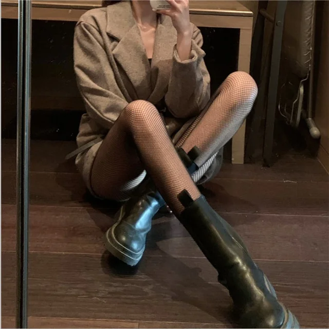 Bas résille Sexy pour femmes, collants longs en Nylon, bas de corps, filet de poisson, bonneterie taille haute