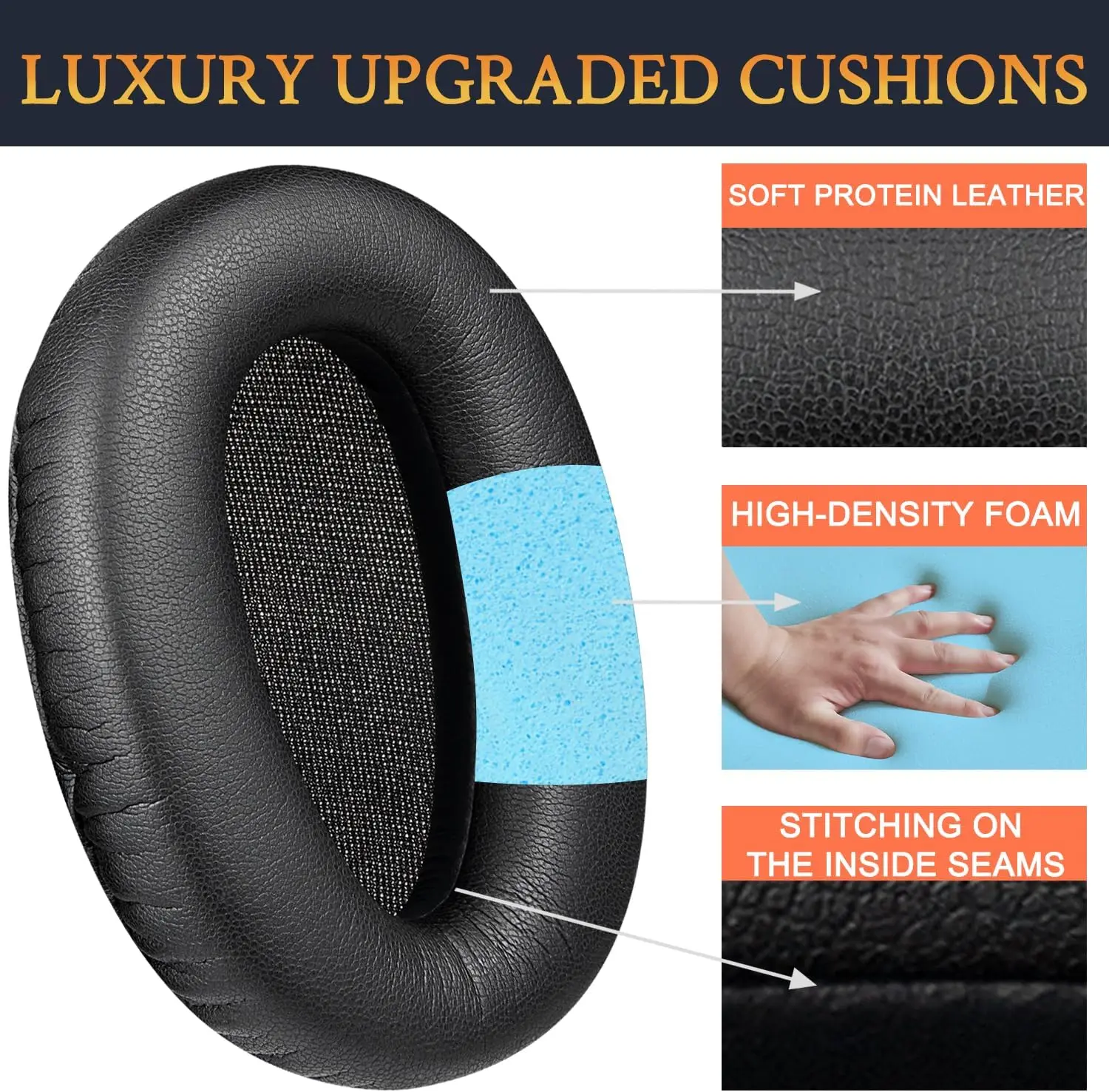 EarPads + Easy Install Headband Kit for Sony WH-CH700N/MDR-ZX780DC/MDR-ZX770 Headphones Replacement Headstrap Pad Ear Cushions
