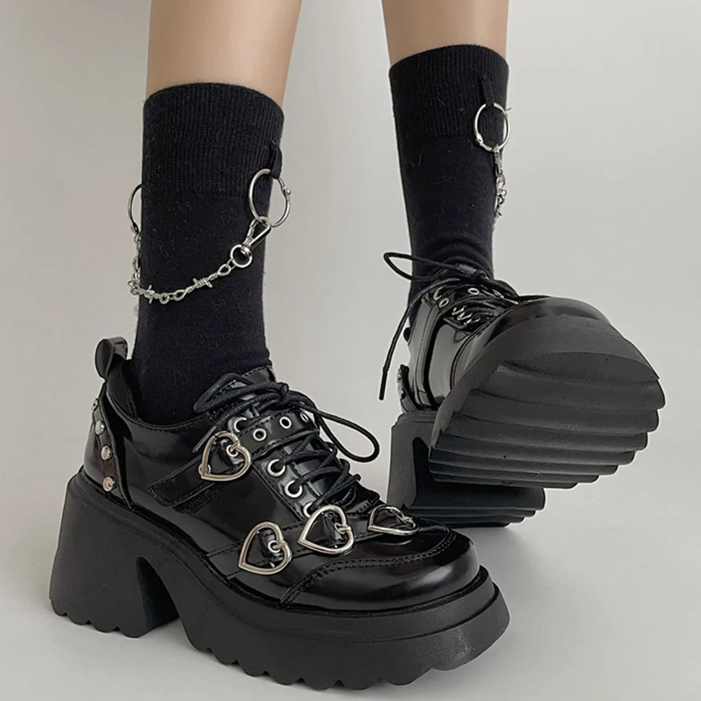 

Женские туфли мэри джейн на толстой платформе в готическом стиле