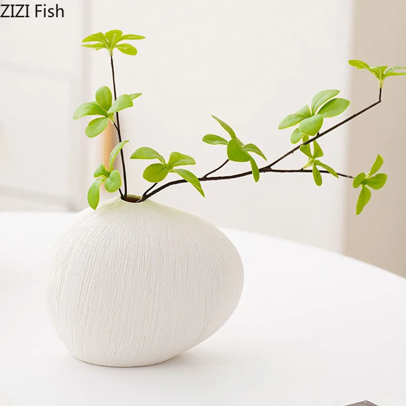 Creative Irregular Ceramic Vase Minimalism Flower Pots Desk Decoration Flowers Arrangement Floral Vases Room Aesthetic Decor 5