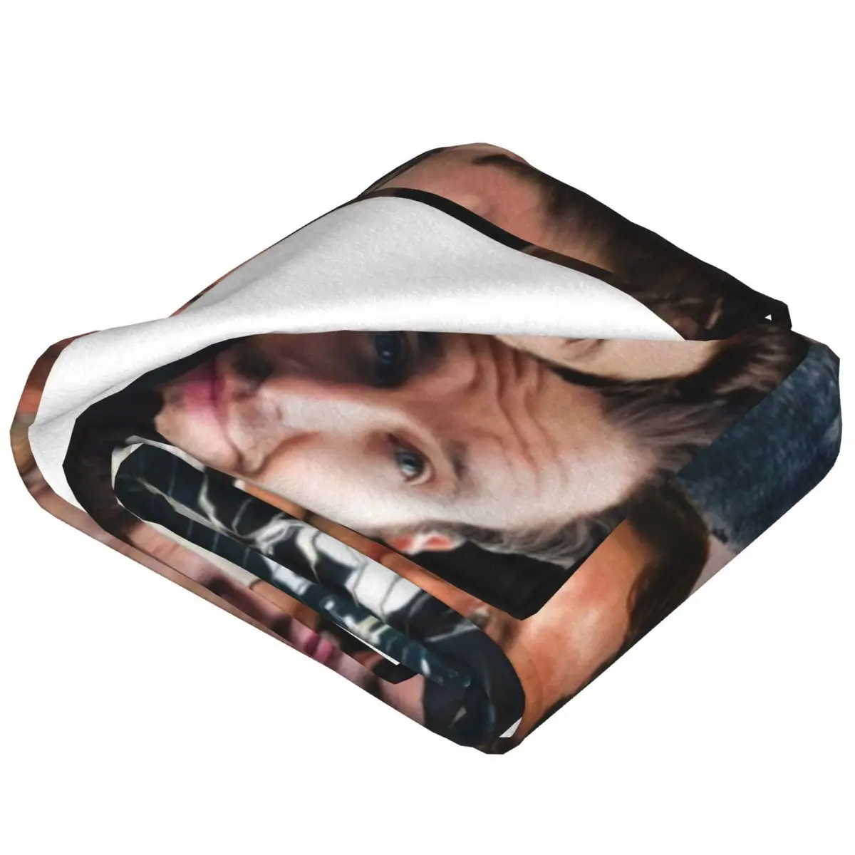 Warm Blanket Camping Sebastian Stan Photo Throw Blanket American Actor Bucky Barnes Flannel Bedspread Chair Funny Sofa Bed Cover 2