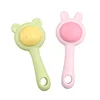 Teether Rattle Toy for 18M+, Food Grade Silicone Rabbit Bear Animals Toy, Sensory Toys for Toddlers, Travel Toys for Babies 6
