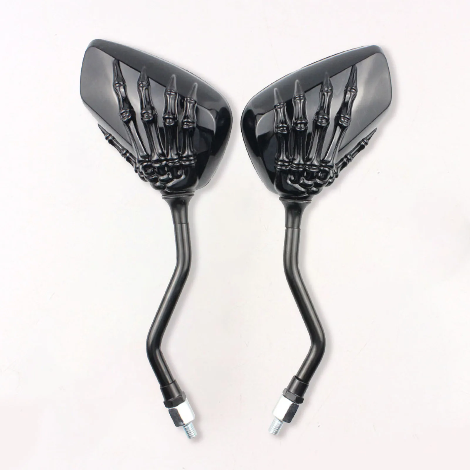 Motorcycle Side Mirrors Skull Hand Claw Chrome Handlebar Mirror  Hand Motorcycle Rear View Mirrors for Competitive Cyclists 4