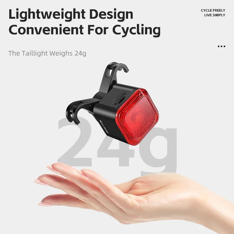 WEST BIKING Luce Posteriore per Bicicletta IPX5 Impermeabile, Ricarica Type-C, Accessorio per Ciclismo, Luce Posteriore Intelligente con Sensore per MTB e Bici da Strada