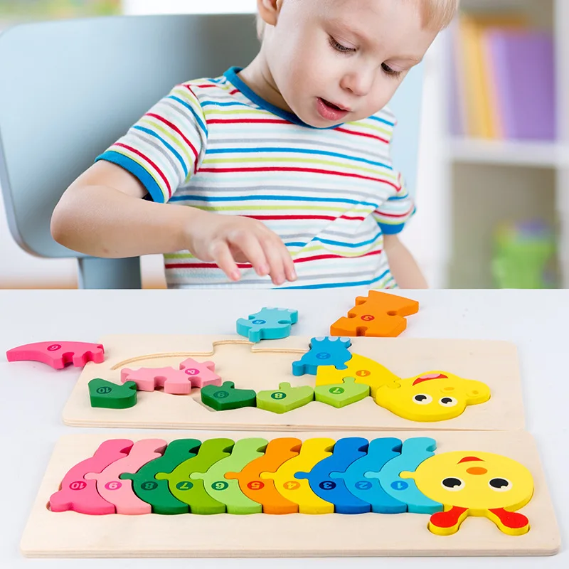 Enhanced Montessori Wooden 3D Dinosaur Puzzle - Educational Toy