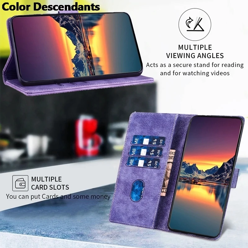 Funda POCO C65 M6 Pro X6 Leather Flip Case for Xiaomi Redmi 13C 12 Note 13 Pro 4G 5G Cute Cat Pets Wallet Phone Cover Women