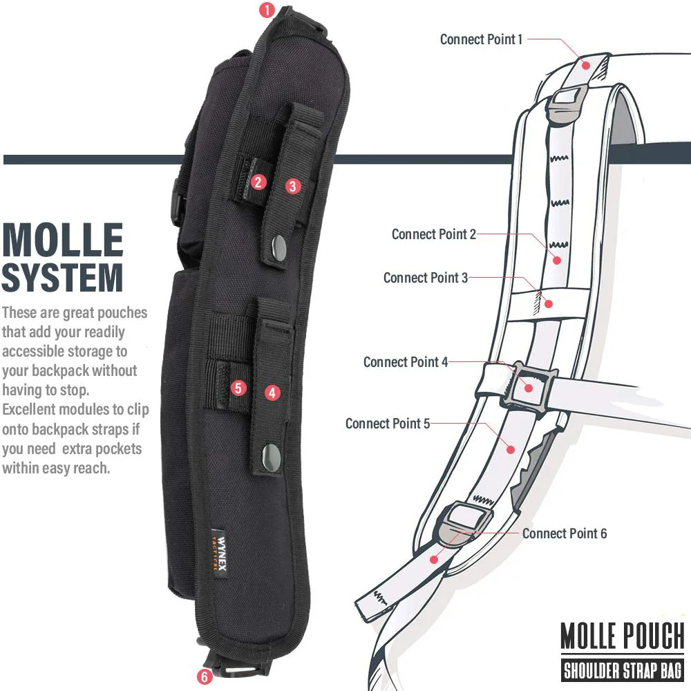 전술 어깨 스트랩 배낭 액세서리 팩에 대 한 잡화 가방 키 손전등 주머니 Molle 야외 캠핑 EDC 키트 도구 가방