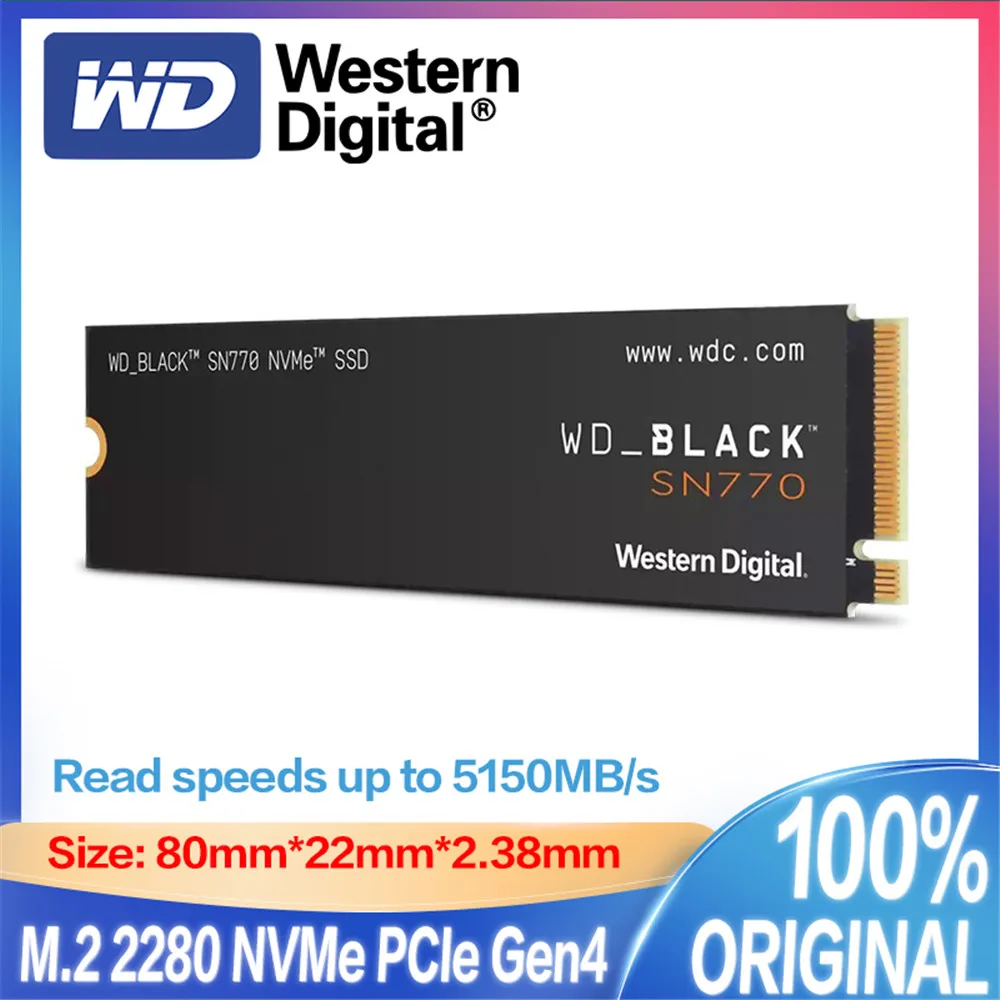 Western Digital Black Sn770 Wd Ssd 2tb 1tb 500gb 250gb Internal Gaming Solid State Drive Gen4 Pcie M.2 2280 Up To 5150 - Solid State Drives - AliExpress
