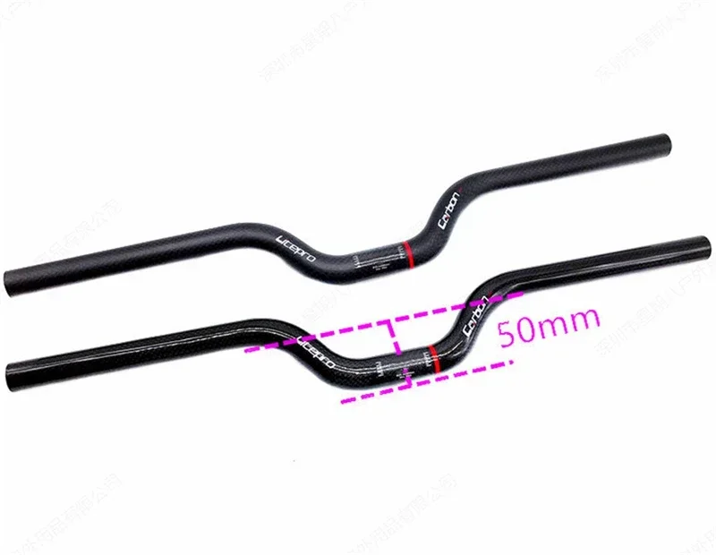 Folding Bike Carbon Fiber Swallow-shaped Handlebar 25.4*580mm Ultralight M Handlebars Bicycle Parts