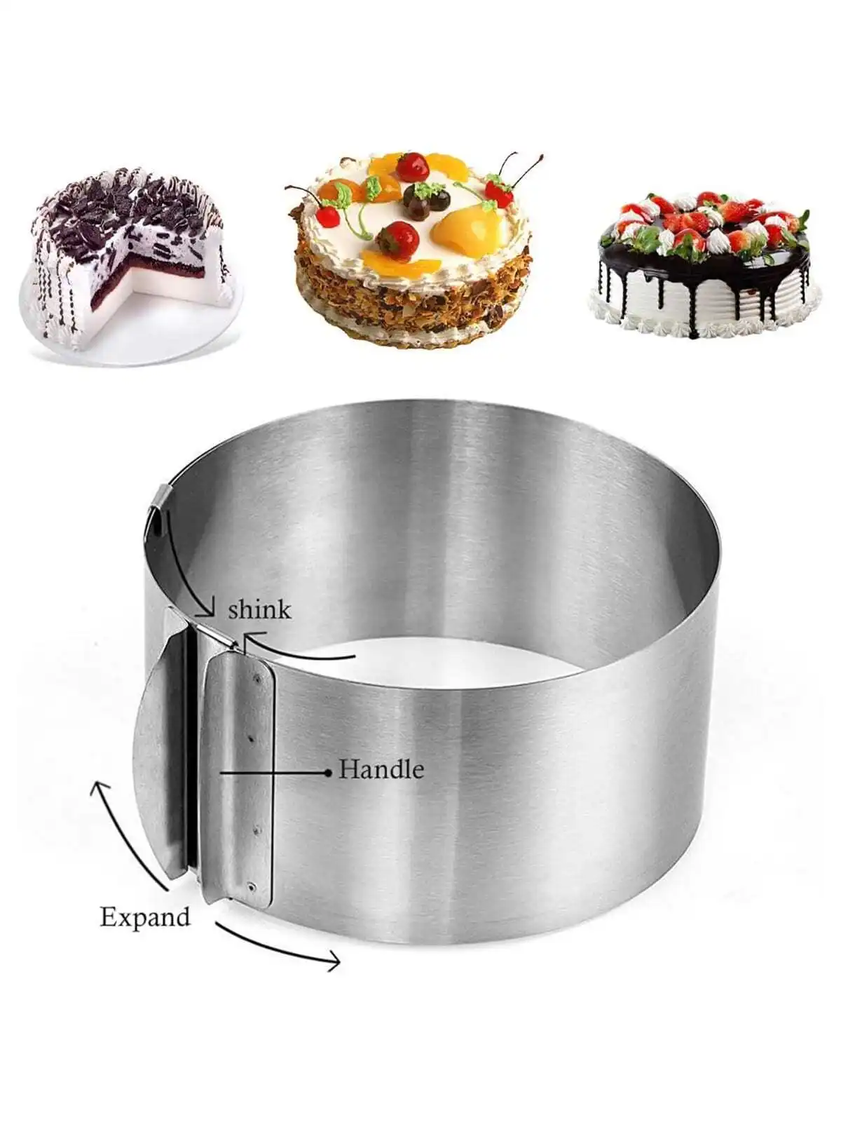 Cerchio per pasticceria, 8,5 x 2,5 cm, cerchio per torta rotondo in 304 inox a bordo arrotolato, cerchio per torta, stampo per pancake, cerchio da cucina per muffin, torte, crumpets, biscotti Cutters