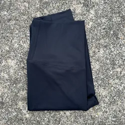 Solid Color High Waist Women's Athletic Leggings with Pocket - XL (Black)