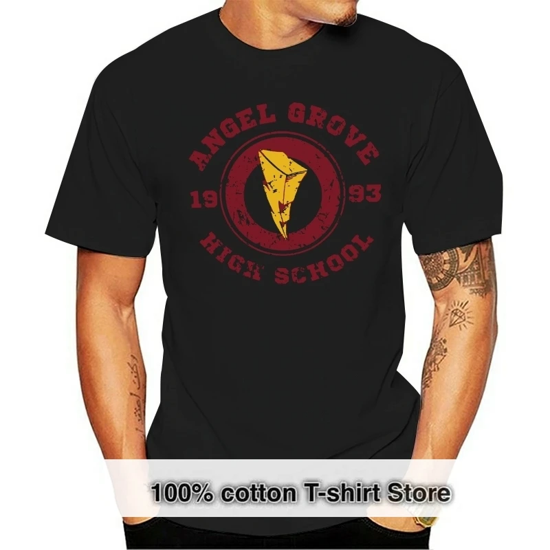 607 Angel Grove High School Mens Top Tee T Shirt Power Super Heroes Rangers Costume New 11 Colori 8 Taglie T-Shirt