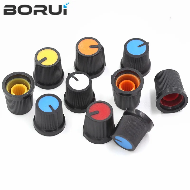 10pcs/lot WH148 AG3 Potentiometer knob Cap AG3 Plastic knob for Diameter 6mm Plum Handle trimmer potentiometer kit