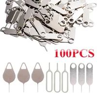 100/10Pcs Metal Eject Sim Card Tray Open Pin Needle Key Tool for Universal Phone for IPhone 14 13 SamSung Xiaomi Apple IPad 6