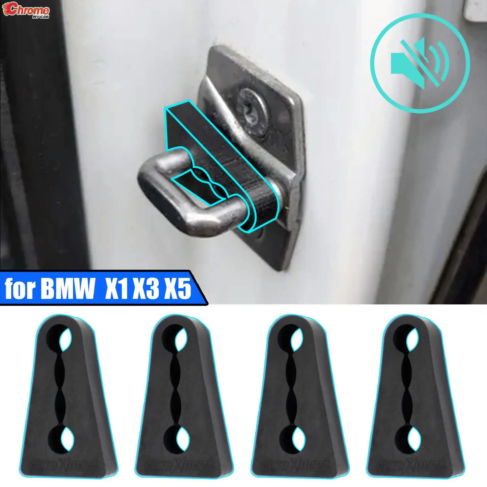 Car Parts Sound Damper Door Lock Buffer For BMW X1 X3 X5 X6 E84 E83 F25 E70 E71 Soundproof Screaks Deaf Seal Deadener Deadening