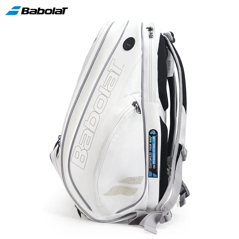 Babolat-Mochila De Tênis De PU Durável Para Homens E Mulheres, Saco De Squash Com 2 Pacotes, Saco De Armazenamento, Acessórios Para Sapatos, Branco, Ouro, WIM, 2021