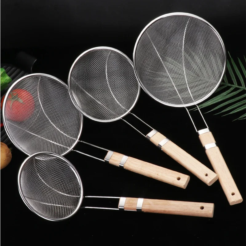 Description Picture 3 of item5-Size Stainless Steel Food Filter Spoons Colander French Fries Strainer Noodle Drainer Kitchen Cooking Skimmer Utensils