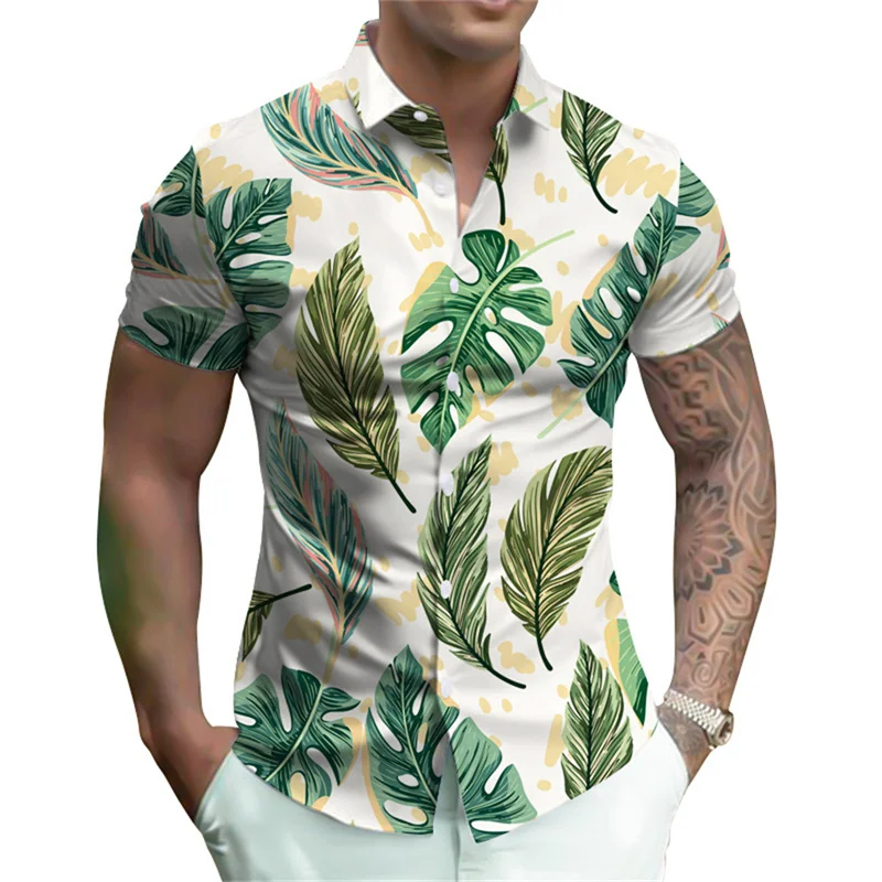 thumbnail image 1 of Camisas nuevas de verano 2024 para hombre, blusas cómodas y ajustadas, camisas de manga corta con estampado 3D de lujo, camisas florales de moda urbana, ropa para mujer, 1 of 5