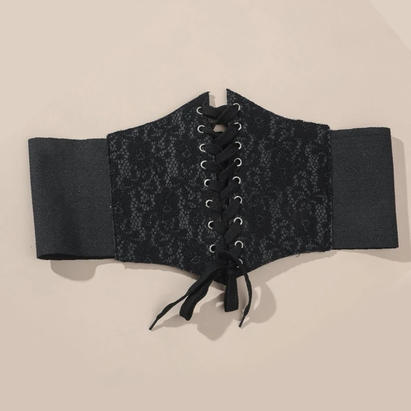 

Corset Belt For Women Lace-Up Cinchs Wide Dress Belt Punk Elastic Belt for Dress