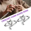 6Pcs Crochet Ring Adjustable Yarn Tension Ring Set Non-Slip Cat Peacock Shape Knitting Ring Sewing Supplies 2