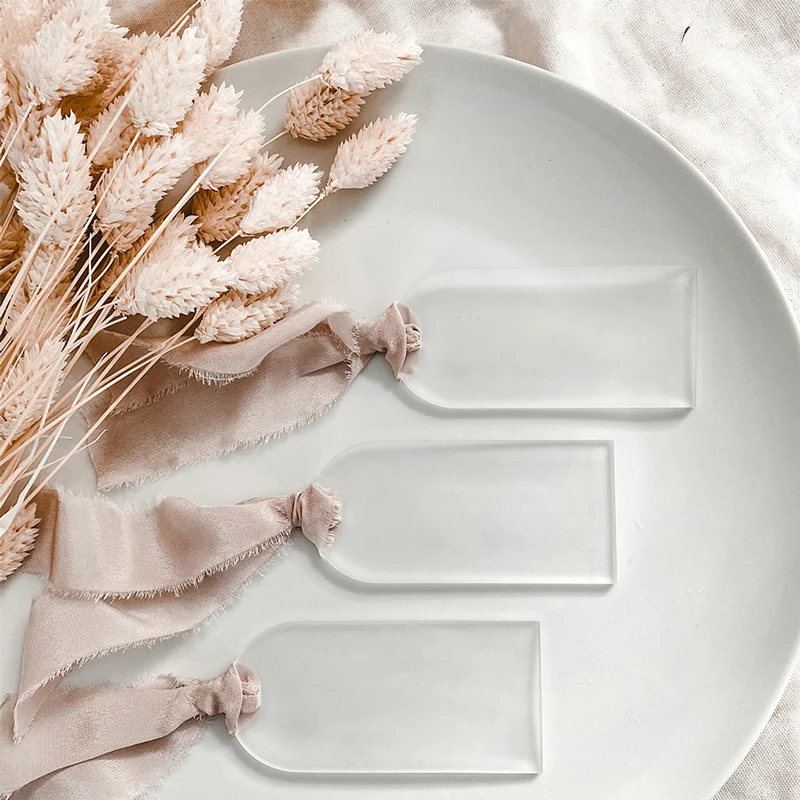 place cards 20/50Pcs Acrylic Wedding Place Card 2MM Thick Acrylic Name Tag Arch Blank Wedding Decoration Seating Cards DIY Hanging Sign